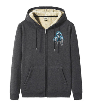 Dragon Ball Zip Hoodie dbz Goku Jacket Warm Coat Thick Lambswool Hoodies - Lusy Store LLC