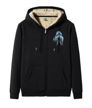 Dragon Ball Zip Hoodie dbz Goku Jacket Warm Coat Thick Lambswool Hoodies - Lusy Store LLC