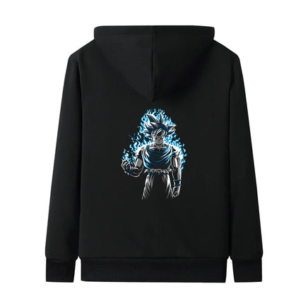 Dragon Ball Zip Hoodie dbz Goku Jacket Warm Coat Thick Lambswool Hoodies - Lusy Store LLC