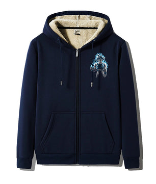 Dragon Ball Zip Hoodie dbz Goku Jacket Warm Coat Thick Lambswool Hoodies - Lusy Store LLC