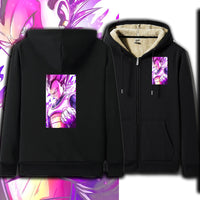 Dragon Ball Zip Hoodie dbz Vegeta Jacket Warm Coat Thick Lambswool Hoodies - Lusy Store LLC