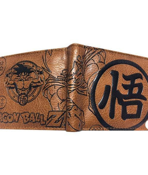 Dragonball z Logo Brown Bifold Wallet Men Card Holder - Lusy Store