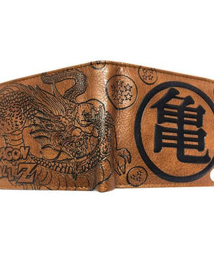 Dragonball z Logo Brown Bifold Wallet Men Card Holder - Lusy Store