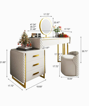 Dresser For Women Makeup Vanity Set Modern Dressing Table F429 - Lusy Store