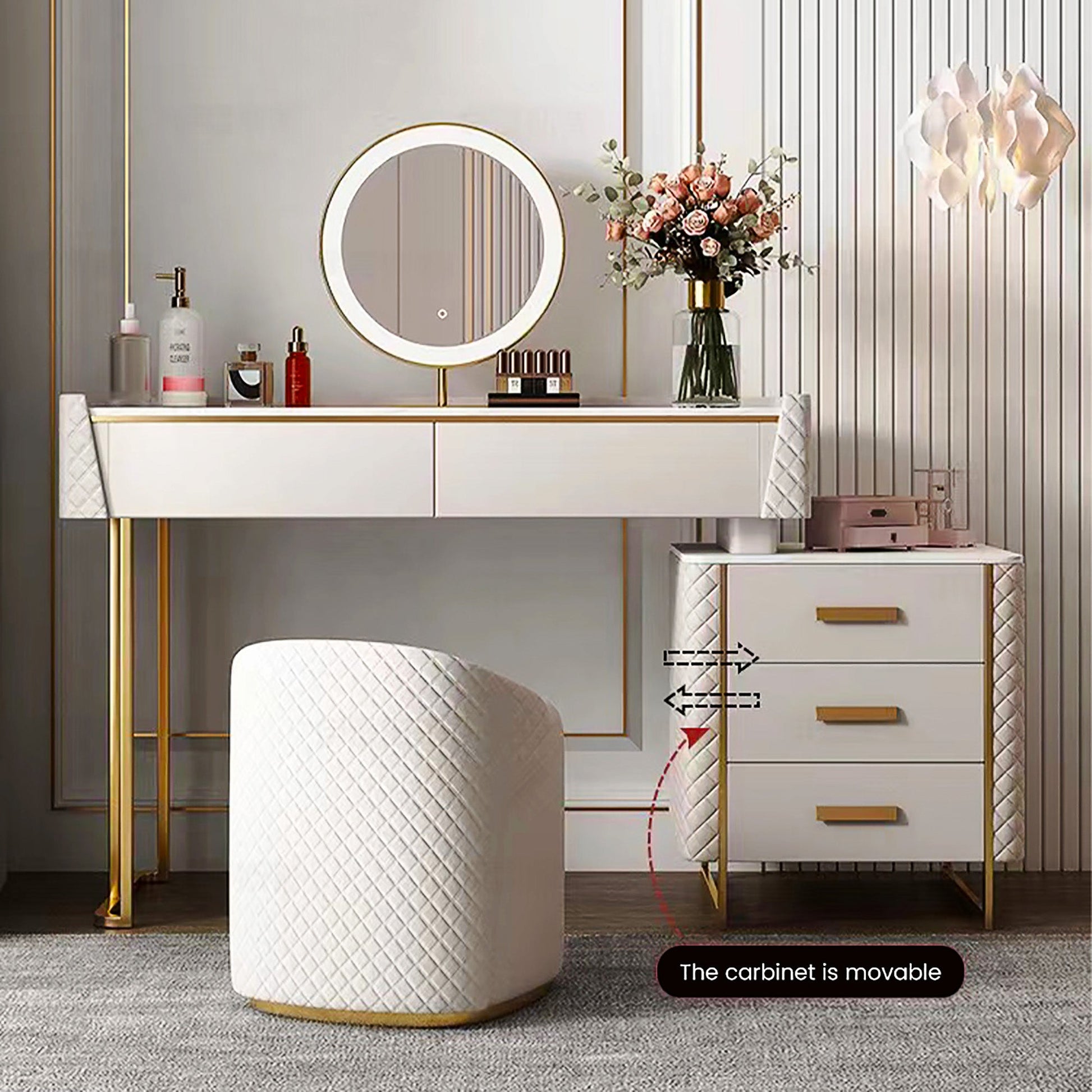 Dresser For Women Makeup Vanity Set Modern Dressing Table F429 - Lusy Store