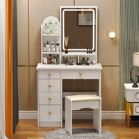 Dresser For Women Makeup Vanity Set Table With LED Light Mirror Stool F426 - Lusy Store