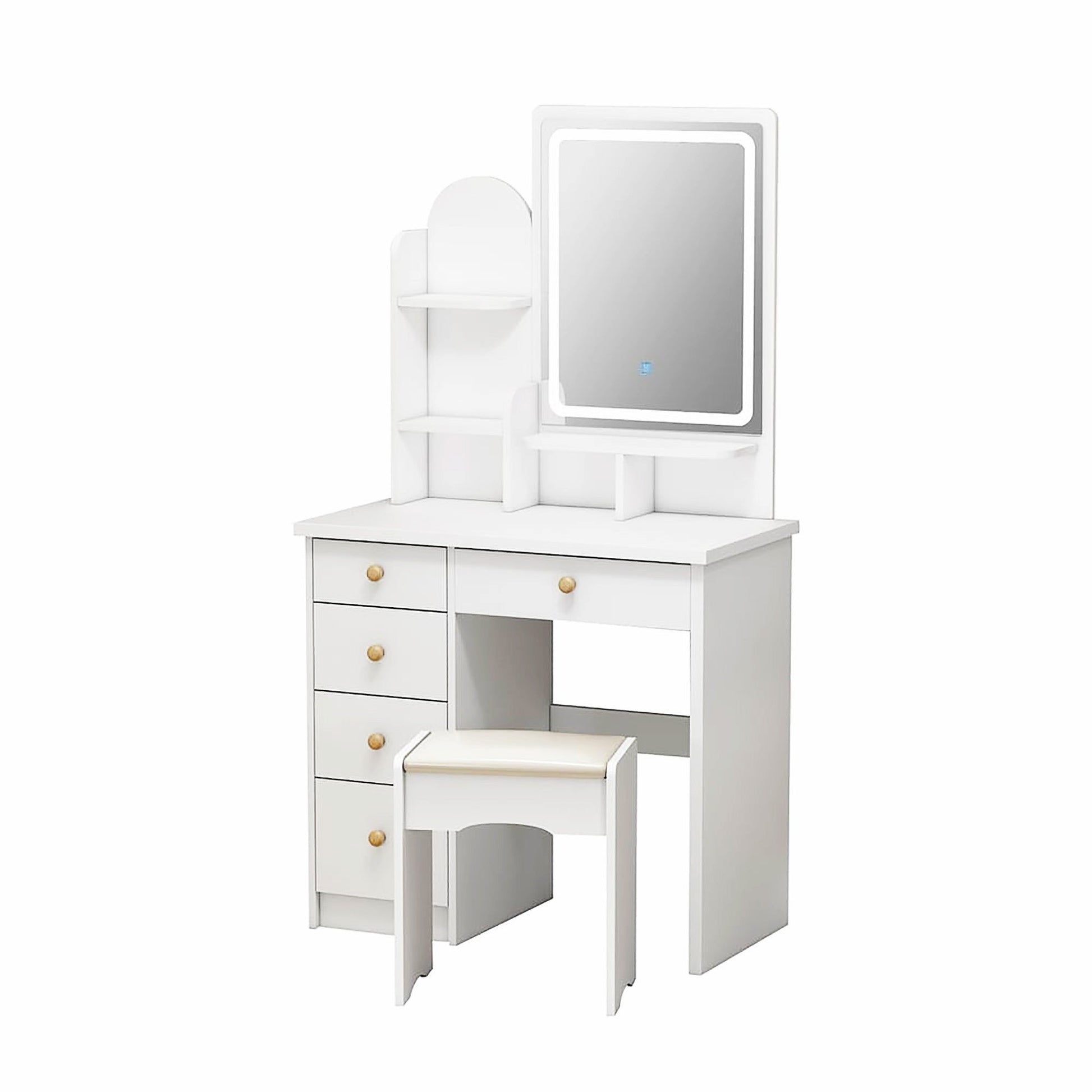 Dresser For Women Makeup Vanity Set Table With LED Light Mirror Stool F426 - Lusy Store