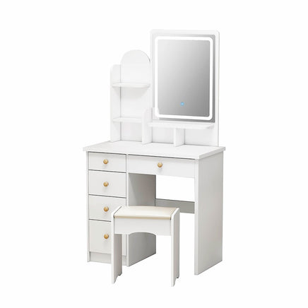 Dresser For Women Makeup Vanity Set Table With LED Light Mirror Stool F426 - Lusy Store