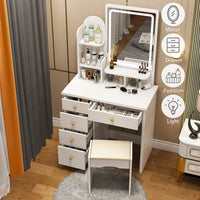 Dresser For Women Makeup Vanity Set Table With LED Light Mirror Stool F426 - Lusy Store