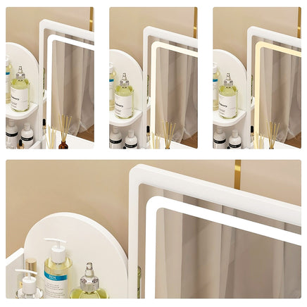 Dresser For Women Makeup Vanity Set Table With LED Light Mirror Stool F426 - Lusy Store