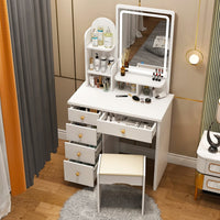 Dresser For Women Makeup Vanity Set Table With LED Light Mirror Stool F426 - Lusy Store