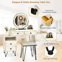 Dresser For Women Modern and Fashionable Dresser Three-Color Adjustable LED Lighting and Rotating Mirror F424 - Lusy Store