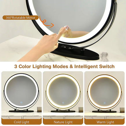 Dresser For Women Modern and Fashionable Dresser Three-Color Adjustable LED Lighting and Rotating Mirror F424 - Lusy Store