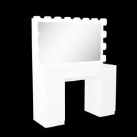 Dresser For Women Modern Vanity Desk With Large Mirror And Multiple Drawers F431