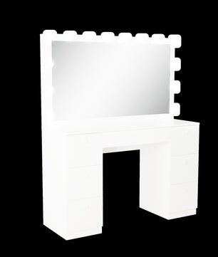 Dresser For Women Modern Vanity Desk With Large Mirror And Multiple Drawers F431 - Lusy Store