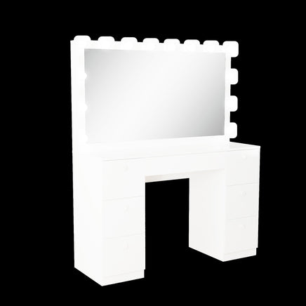 Dresser For Women Modern Vanity Desk With Large Mirror And Multiple Drawers F431