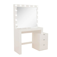 Dresser For Women Vanity Desk with Mirror and 12 LED Light Bulbs For Bedroom F432 - Lusy Store