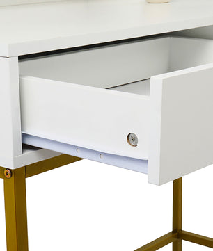 Dresser For Women Vanity Set with 10 LED Bulbs 3 Storage Shelves 2 Drawers Dressing Table F423 - Lusy Store