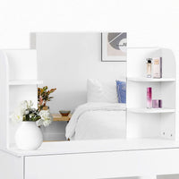 Dresser For Women White Table Set with Removable Mirror and Stool Bedroom F433 - Lusy Store