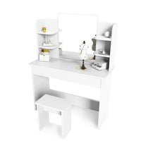 Dresser For Women White Table Set with Removable Mirror and Stool Bedroom F433 - Lusy Store