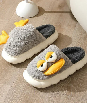 Duck Slippers Plush Women Men Funny Warm Couple Shoes Soft Household Cartoon Indoor - Lusy Store LLC