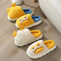 Duck Slippers Plush Women Men Funny Warm Couple Shoes Soft Household Cartoon Indoor