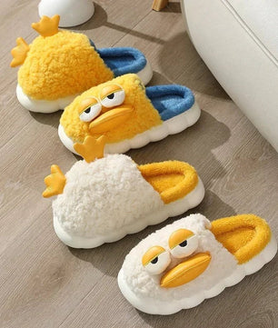 Duck Slippers Plush Women Men Funny Warm Couple Shoes Soft Household Cartoon Indoor - Lusy Store LLC