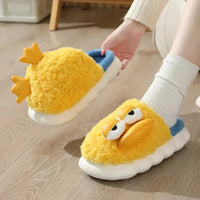 Duck Slippers Plush Women Men Funny Warm Couple Shoes Soft Household Cartoon Indoor