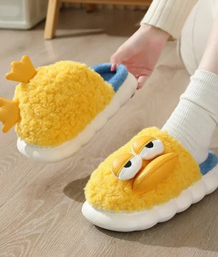 Duck Slippers Plush Women Men Funny Warm Couple Shoes Soft Household Cartoon Indoor - Lusy Store LLC