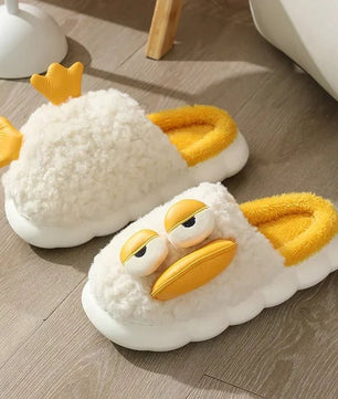 Duck Slippers Plush Women Men Funny Warm Couple Shoes Soft Household Cartoon Indoor - Lusy Store LLC