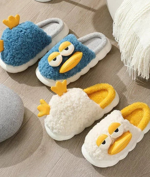 Duck Slippers Plush Women Men Funny Warm Couple Shoes Soft Household Cartoon Indoor - Lusy Store LLC