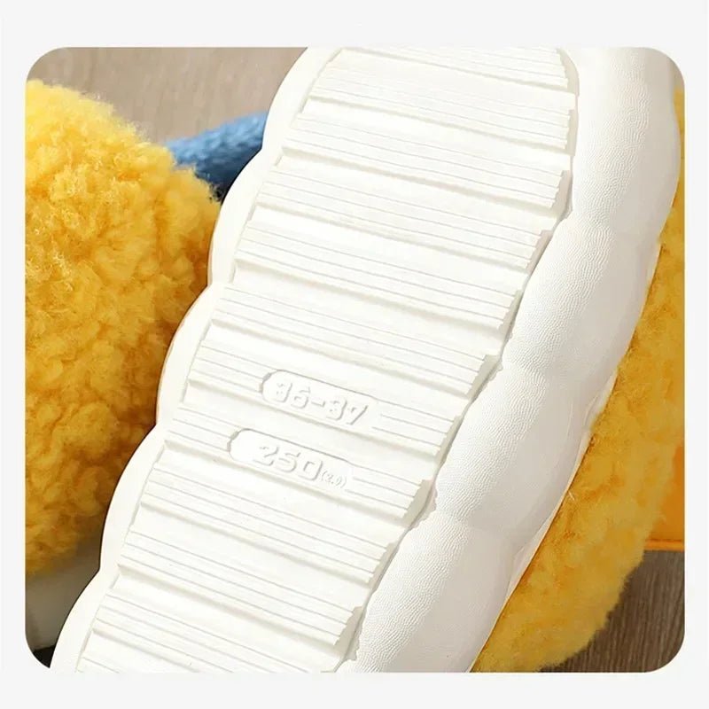 Duck Slippers Plush Women Men Funny Warm Couple Shoes Soft Household Cartoon Indoor - Lusy Store LLC