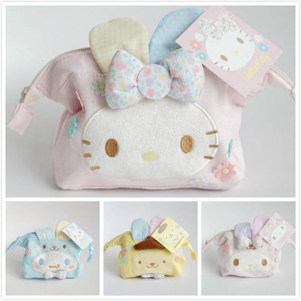 Easter My Melody Hello Kitty Cinnamoroll Pudding Dog Plush Bags Anime Purse Cosmetic Bag Girls Lover - Lusy Store