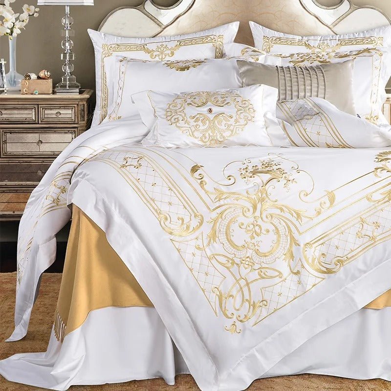 Egyptian Cotton Royal Luxury Embroidery Bedding Sets Duvet Cover Kids Bedding Sets Queen/King Size - Lusy Store LLC