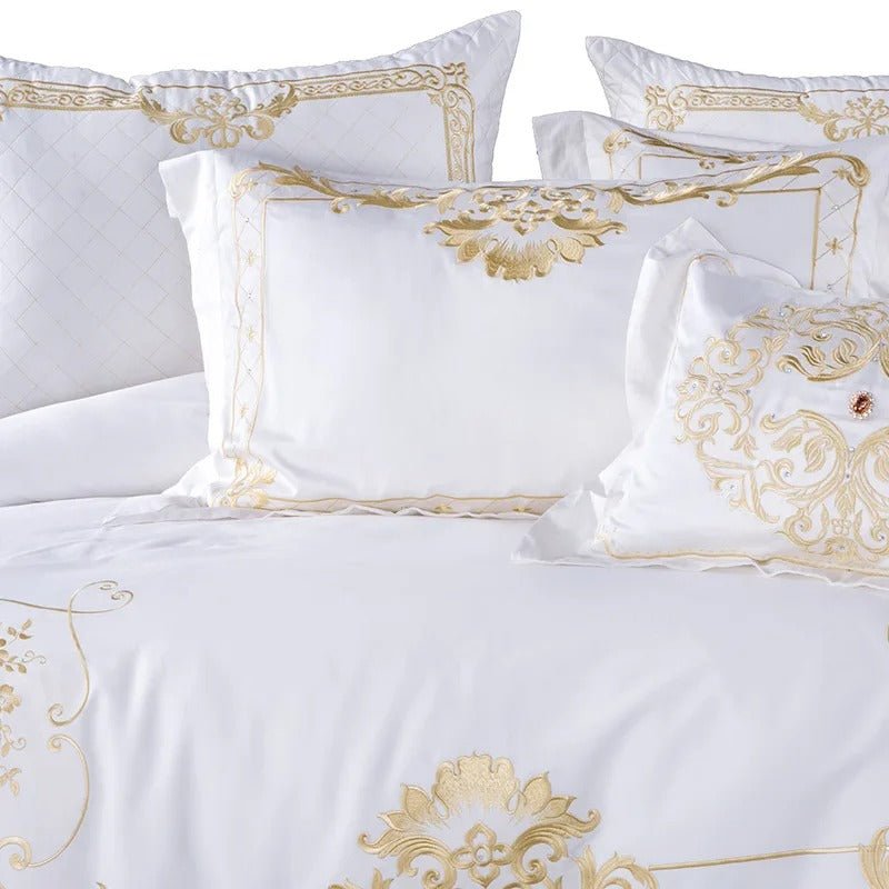 Egyptian Cotton Royal Luxury Embroidery Bedding Sets Duvet Cover Kids Bedding Sets Queen/King Size - Lusy Store LLC