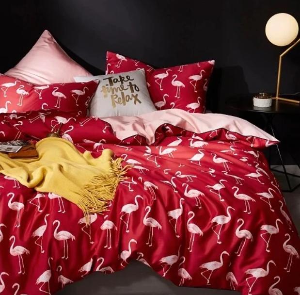 Egyptian Cotton Soft Multi Color Bedding Sets Duvet Cover Flamingo Paisley Kids Bedding Sets Twin/Queen/King Size - Lusy Store