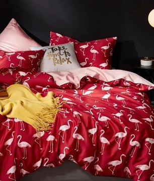 Egyptian Cotton Soft Multi Color Bedding Sets Duvet Cover Flamingo Paisley Kids Bedding Sets Twin/Queen/King Size - Lusy Store