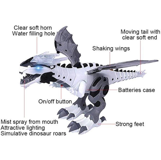 Electronic Pet Walking Dinosaur Roaring Flashing Light Sound Robot Educational - Lusy Store