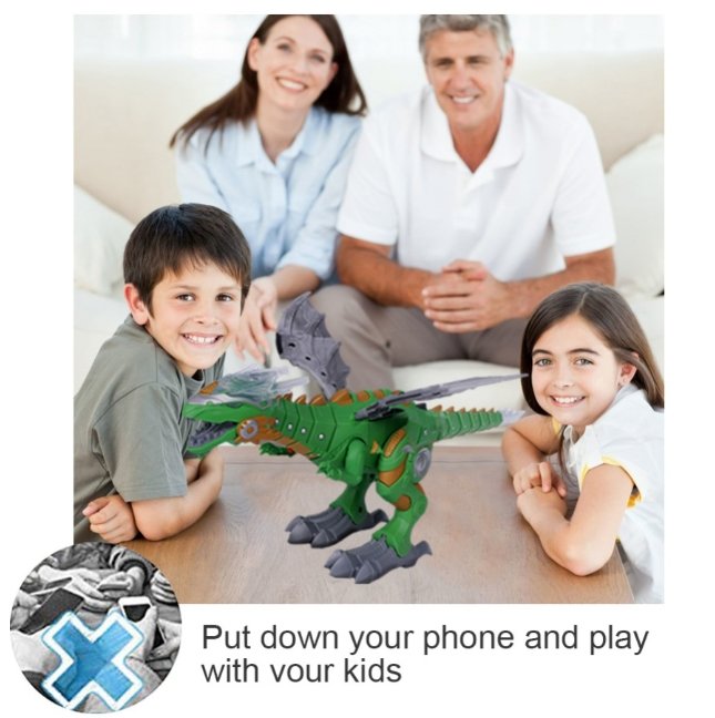 Electronic Pet Walking Dinosaur Roaring Flashing Light Sound Robot Educational - Lusy Store
