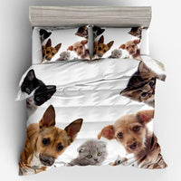 Farmhouse Bedding Set 3D Animal Dog Cat Bedding Sets Twin Queen Full King Size White Brown Black
