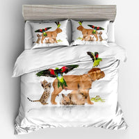 Farmhouse Bedding Set 3D Animal Dog Cat Bedding Sets Twin Queen Full King Size White Brown Green
