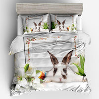 Farmhouse Bedding Set 3D Animal Dog Cat Bedding Sets Twin Queen Full King Size White Grey Brown