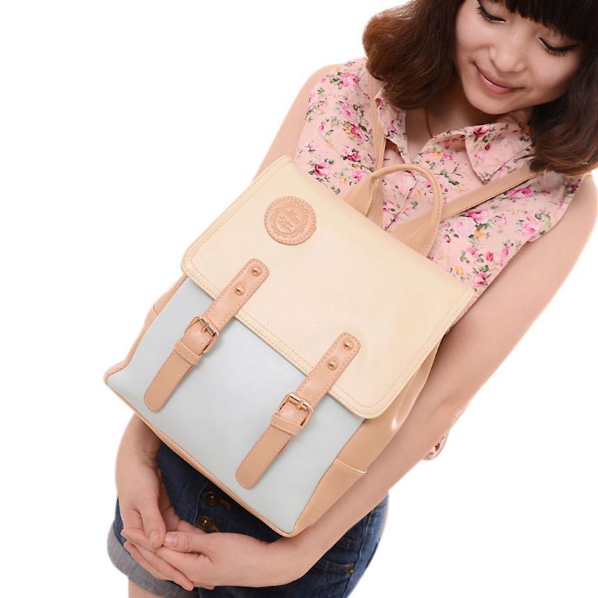 Fashion Leather Travel Shoulder Women Satchel Backpack - Lusy Store