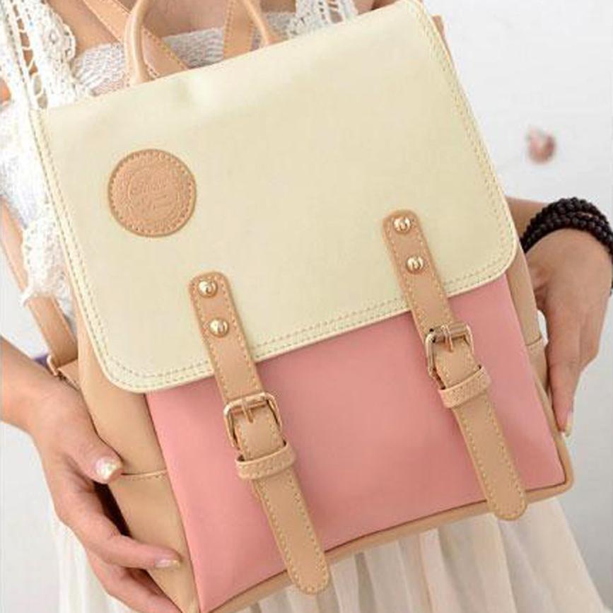 Fashion Leather Travel Shoulder Women Satchel Backpack - Lusy Store