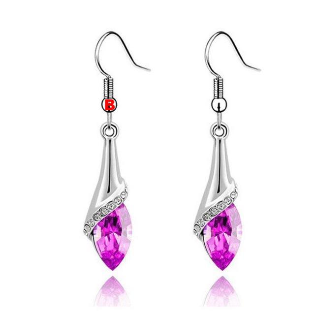 Fashion Women Lady Earrings Crystal Marquise Cut Teardrop Wedding Earrings Gift - Lusy Store