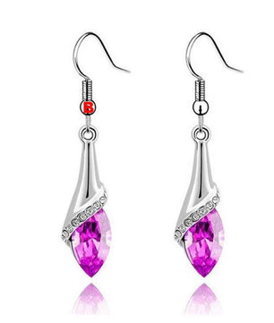 Fashion Women Lady Earrings Crystal Marquise Cut Teardrop Wedding Earrings Gift - Lusy Store