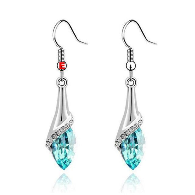 Fashion Women Lady Earrings Crystal Marquise Cut Teardrop Wedding Earrings Gift - Lusy Store