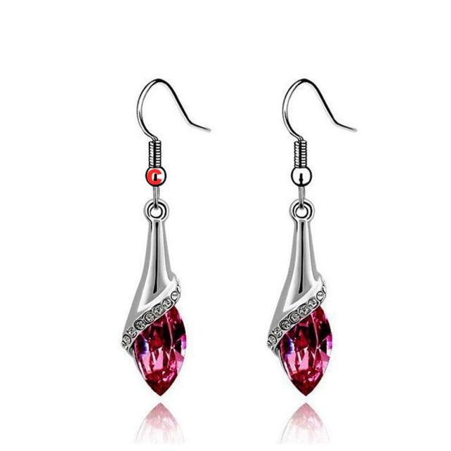 Fashion Women Lady Earrings Crystal Marquise Cut Teardrop Wedding Earrings Gift - Lusy Store