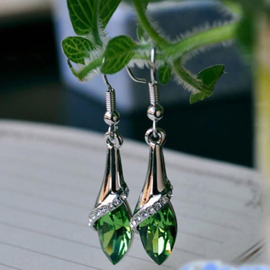 Fashion Women Lady Earrings Crystal Marquise Cut Teardrop Wedding Earrings Gift - Lusy Store