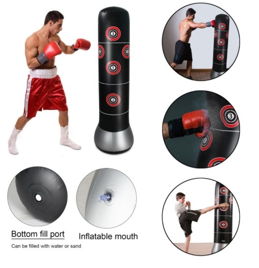 Fitness Inflatable Punching Bag Stress Punch Tower Bag Speed Stand Power Boxing Gloves - Lusy Store